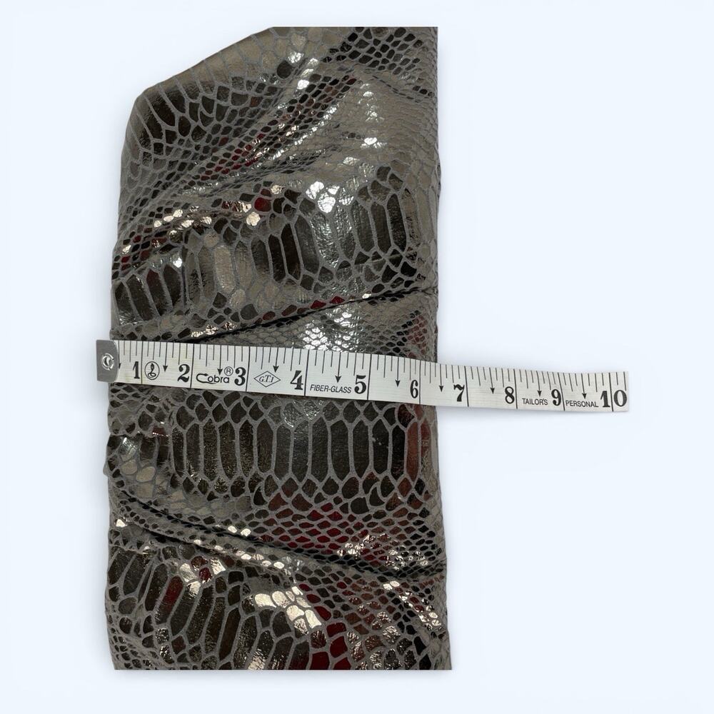 Style & Co Metallic Faux Snakeskin Clutch Bag Magnetic Closure - Picture 6 of 6